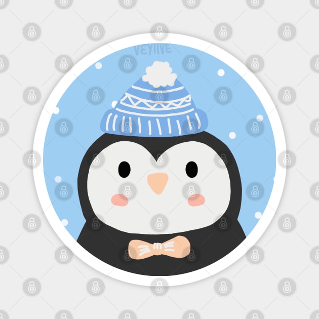 Christmas penguin Magnet by Veyiive